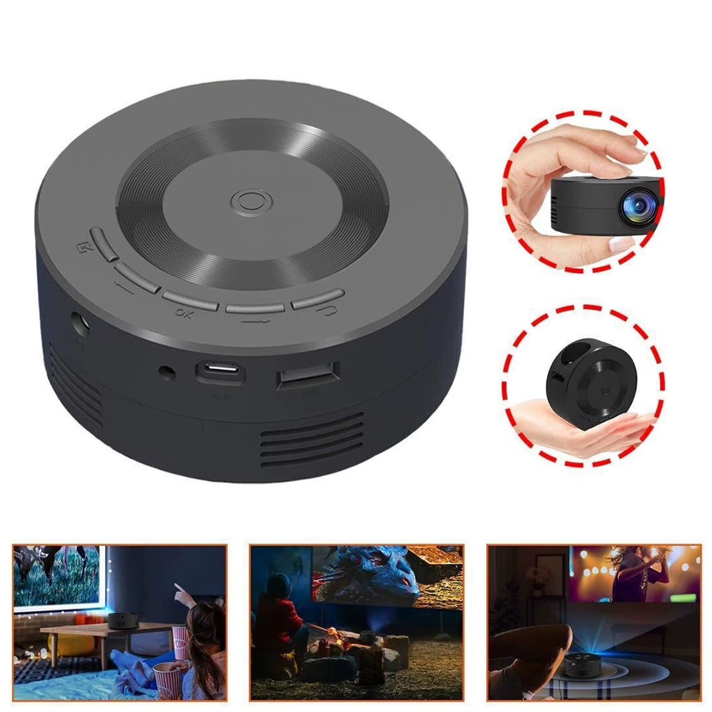 E60 Mini LED Projector 1080P Built in Speaker Portable Small Home Projector with Same Screen Function for IOS for Android